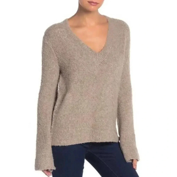 360 Sweater Emory Bell Sleeved V-Neckline Soft Knit Sweater - Picture 1 of 5